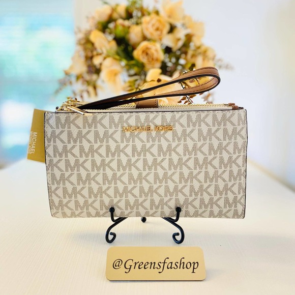Michael Kors Handbags - Michael Kors Double Zip Wallet With Wristlet vanilla